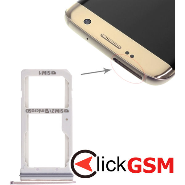 Piesa Suport Sim Gold Samsung Galaxy S7 Edge 4d5t