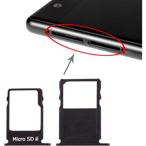 Nokia 3 · SIM Card Tray + Micro SD Card Tray for Nokia 3 TA-1020 TA-1028 TA-1032 TA-1038(Black)