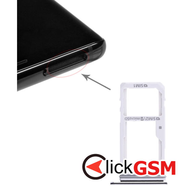 Piesa Suport Sim Negru Samsung Galaxy Note8 4d61