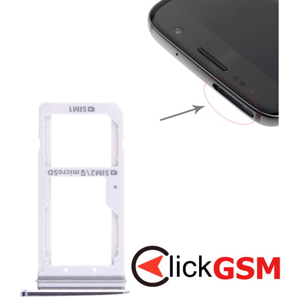 Piesa Suport Sim Negru Samsung Galaxy S7  4d65