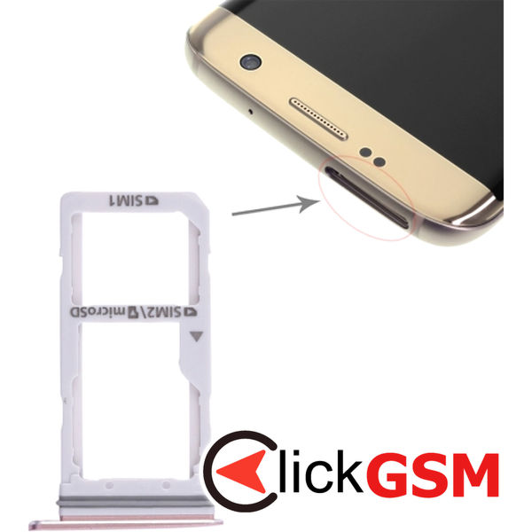 Piesa Piesa Suport Sim Pink Samsung Galaxy S7 Edge 4d5r