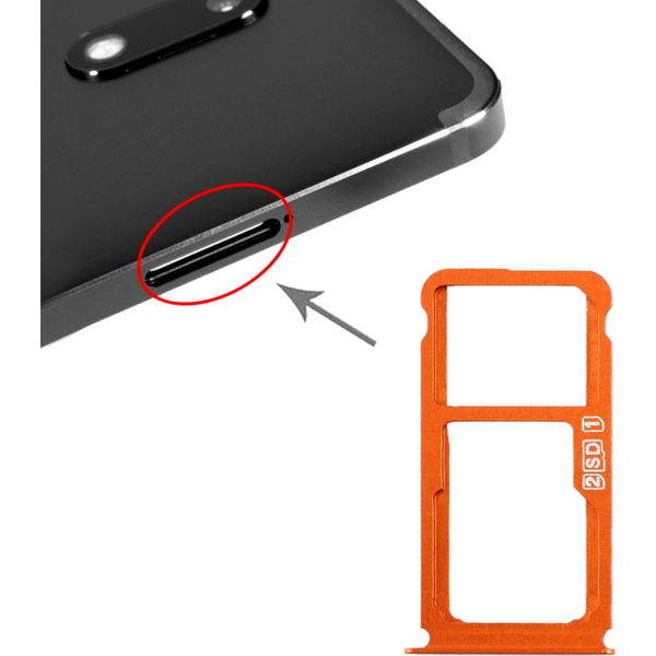 Nokia 7 Plus · SIM Card Tray + SIM Card Tray / Micro SD Card Tray for Nokia 7 Plus TA-1062 (Orange)