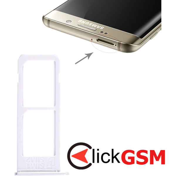 Piesa Suport Sim Silver Samsung Galaxy S6 Edge.plus 4dps