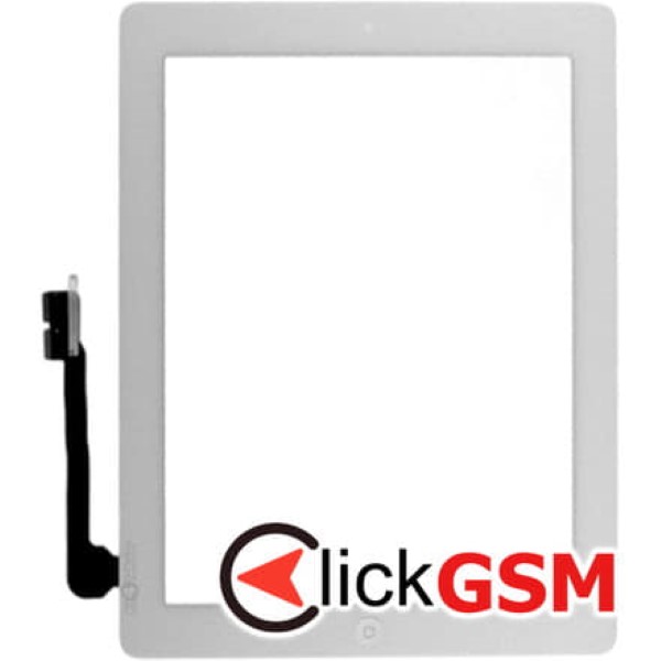 Piesa Touchscreen Cu Sticla Alb Apple Ipad 4 Pqe