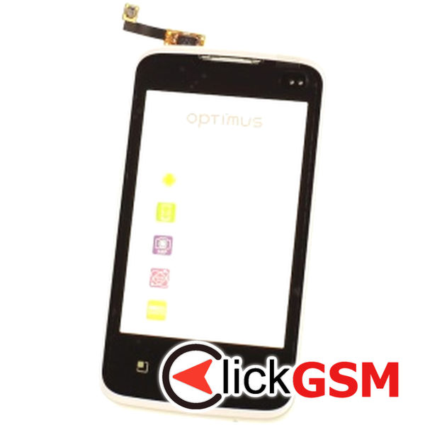 Piesa Touchscreen Cu Sticla Si Rama Alb Lg Optimus Hub D6q